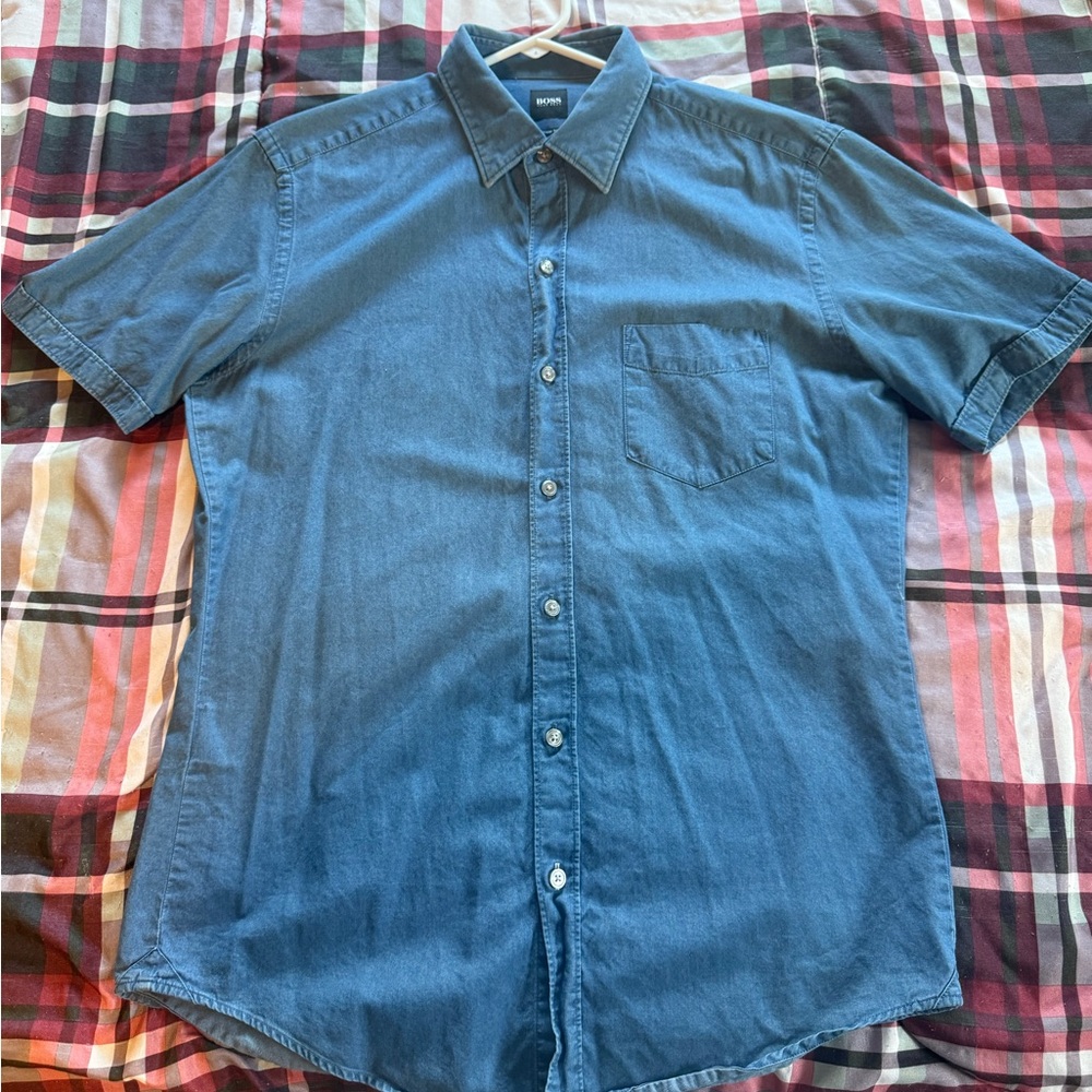 Hugo Boss Casual Blue Button Down Shirt